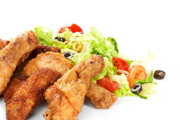 Chicken legs with fresh vegetables