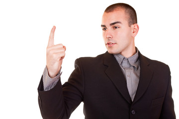 angry businessman threatening