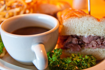 Roast Beef Sandwidh and Au Jus
