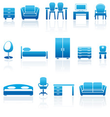 Set of furniture icons