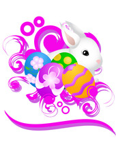 decorazione uova di Pasqua con coniglietto