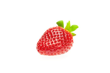 juicy strawberries isolated on white