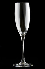 Champaign glass isolated on a black background.