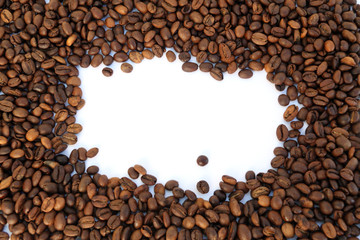 cadre café torréfié en grains