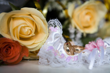 Garter and wedding rings