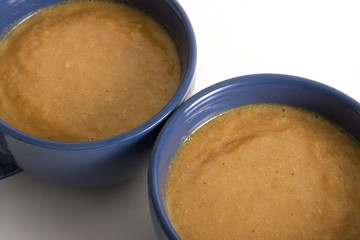 Bowl of Tomato soup on white background