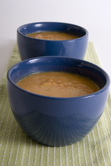 Bowl of Tomato soup on white background