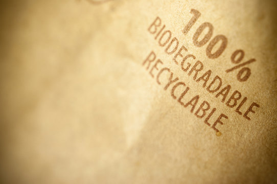 Biodegradable bag recyclable packaging, material background