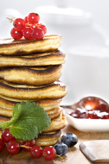 Stack of freshly prepared pancakes