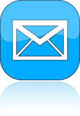 Icon e-mail blue on a white background, vector illustration