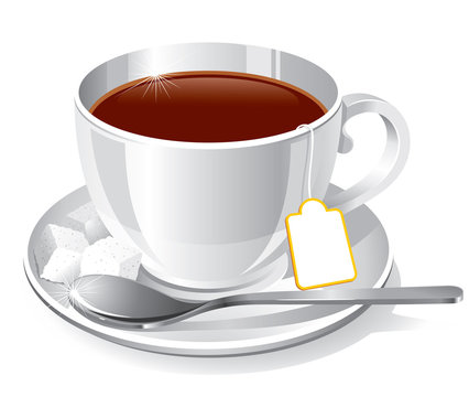 white cup of tea