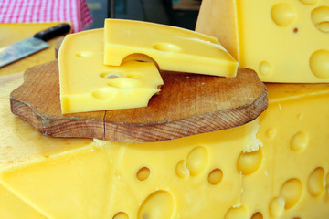 Sliced mountain cheese