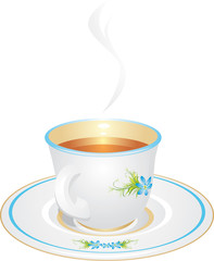 Cup with tea. Isolated on the white. Vector