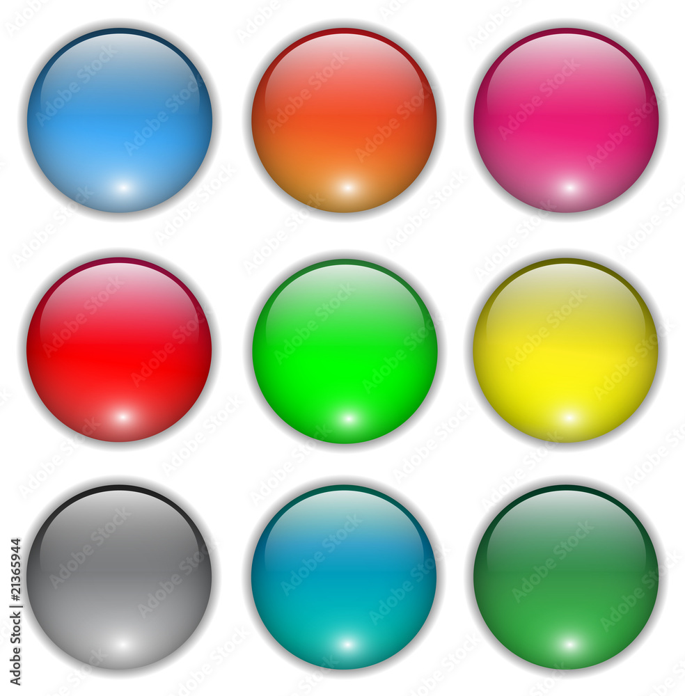 Poster Blank web buttons set