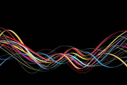 dynamic waves with black background