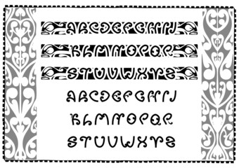 maori font - obrazy, fototapety, plakaty