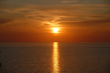 Naklejka na ściany i meble Beautifull sunset on the Mediterranean Sea