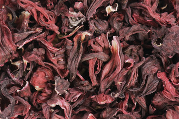 Background from flowers of Roselle calyces