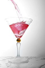 liquid in cocktail glass