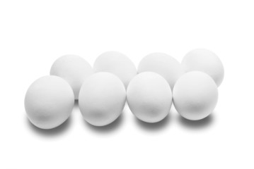 Few eggs on white background