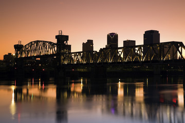 Naklejka premium Sunset in Little Rock, Arkansas.