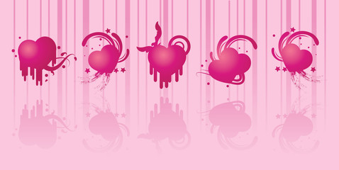 silhouettes pink love