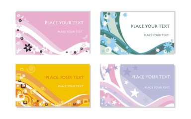 set of horizontal business cards