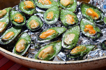 Moules au four