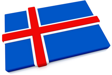 3D Iceland Flag Button