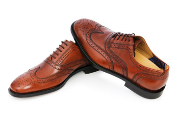 Male shoes isolated on the white background