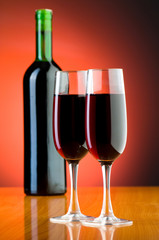 Wine glasses against background