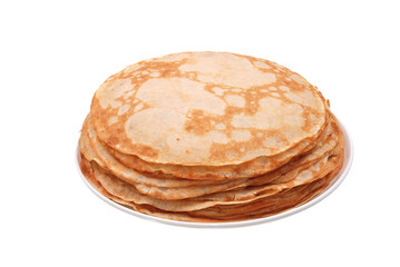 Stack of crepes on a plate