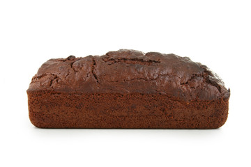 cake au chocolat sur fond blanc