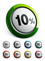 icône bouton internet pourcentage 10 %