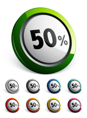 icône bouton internet pourcentage 50 %