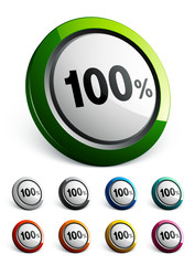 icône bouton internet pourcentage 100 %