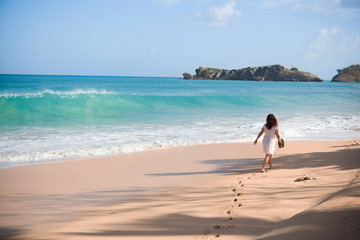 Woman on exotic beach