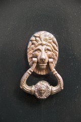 Naklejka premium Doorknocker shaped like a lion's head