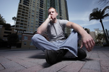 Man sitting and thinking