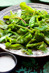 salad with  broccoli; asparagus,green pea