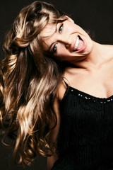 happy blond