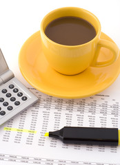 Balance Sheet and a cup of coffee.