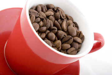 Coffee Beans in Red Cup