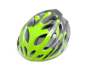 Bicylcle helmet over white background