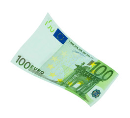 Euro banknotes money isolated on white