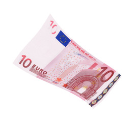 Euro banknotes money isolated on white