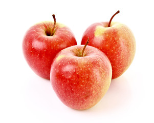 Red apples isolated on white.