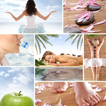 Collage of spa images