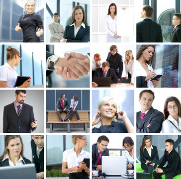 Collage of different business images