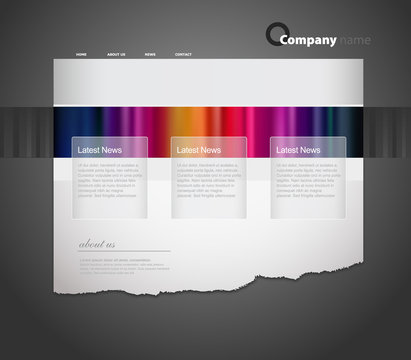 Website template with stripes.